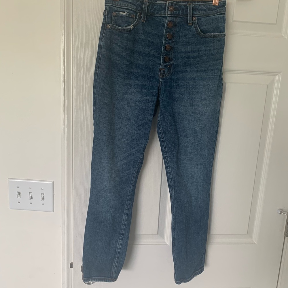 High Rise Button Fly Cropped skinny jean